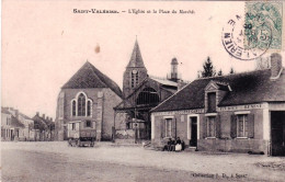 89 - Yonne - Saint Valerien - L Eglise Et La Place Du Marché ( Café, Hotel, Ecuries ) - Saint Valerien