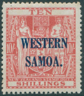 Samoa 1935 SG191 10s Carmine-lake Arms WESTERN SOMOA. Ovpt MLH - Samoa (Staat)