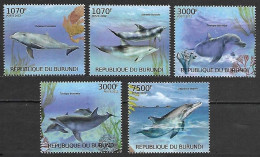 Burundi 2012 MNH 5v, Dolphins, Marine Life, Marine Mammals - Dolfijnen