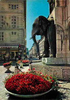 73 - Chambéry - Un Des Elephants De La Fontaine Et La Rue De Boigne - CPM - Voir Scans Recto-Verso - Chambery