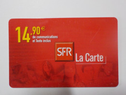 CARTE TELEPHONIQUE    SFR     14.90 Euros - Mobicartes (recharges)