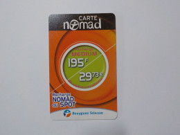 CARTE TELEPHONIQUE    Bouyges Telecom    Nomad   " Medium"   195 Francs /29.73 Euros - Kaarten Voor De Telefooncel (herlaadbaar)