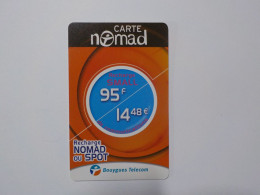 CARTE TELEPHONIQUE    Bouyges Telecom    Nomad   " Medium"   95 Francs/14.48 Euros - Cellphone Cards (refills)