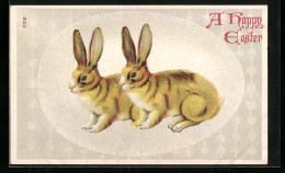 AK Zwei Osterhasen, A Happy Easter  - Pâques