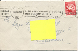 Norway Cover Sent To Denmark 12-10-1949 Single Franked Stött Landsforeningen Mod Poliomyelitt - Covers & Documents
