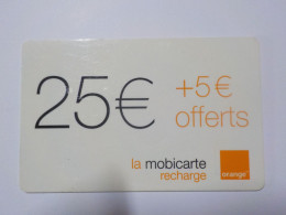 CARTE TELEPHONIQUE   Orange   25+5 Euros Offerts - Kaarten Voor De Telefooncel (herlaadbaar)