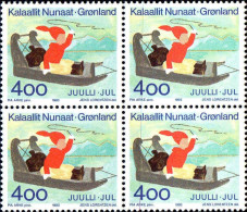 Groenland Poste N** Yv:230 Mi:242 Juulli.Jul Bloc De 4 - Unused Stamps