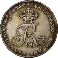 Danemark, Frederik VI, 1/6 Rigsdaler, 1808, Altona, Argent, TTB, KM:664 - Denemarken