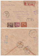 LETTRE. INDOCHINE. 9 9 40. AR. RECOMMANDE CANTHO. CENSURE SINGAPORE. LETTRE EN TAMOUL. POUR KOTTAIYUR. INDE - Storia Postale