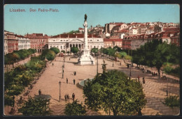 AK Lissabon, Don Pedro-Platz Mit Säule  - Lisboa