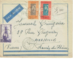 58 Plus 74 Plus 132 Lettre De Cotonou (Dahomey) 11-4-1932 Pour Marseille - Covers & Documents