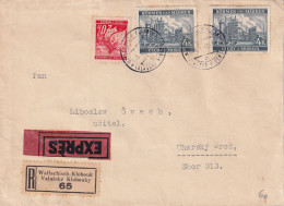 LETTRE. BÖHMEN UND MÄHREN. 8 X 40. RECOMMANDÉ EXPRES WALLACHISCH-KLOBOUK - Storia Postale