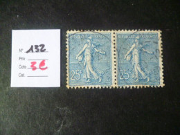 Timbre France Oblitéré N° 132 Paire  1903 - Gebraucht