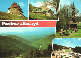 BESKIDS, MULTIPLE VIEWS, ARCHITECTURE, MOUNTAIN, BELL TOWER, BUS, CAR, PARK, CZECH REPUBLIC, POSTCARD - Czech Republic