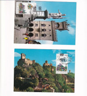 REPUBBLICA SAN MARINO 1992 MAXIMUN CARD SERIE COMPLETA 2 CARTOLINE 0NU - FDC