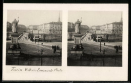 Stereo-AK Turin, Vittorio Emanuele Platz  - Cartes Stéréoscopiques