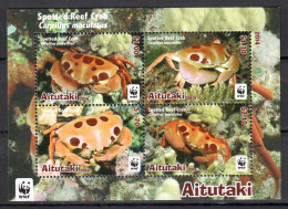 Aitutaki 2014 / Crabs WWF MNH Crustáceos Cangrejos Krabben / Cu21962  41-20 - Crustacés