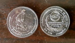 Thailand Coin 20 Baht 2015 HM King Bhumibol Humanitarian Soil Scientist Award Y529 - Tailandia