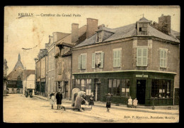 36 - REUILLY - CARREFOUR DU GRAND PUITS - CARTE TOILEE ET COLORISEE - Sonstige & Ohne Zuordnung