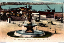 NÂ°14460 Z -cpa Bordeaux -fontaine Des Trois GrÃ¢ces Et La Rade- - Bordeaux