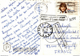 NÂ°14760 Z -cachet Retour Ã  L'envoyeur -Usa Elmira- Cachet FrÃ©jus- - Manual Postmarks