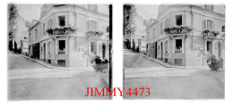 Une Ville à Identifier ( Rue Bien Animée ) Plaque De Verre En Stéréo Positif - Taille 60 X 130 Mlls - Glass Slides