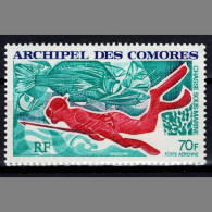 TT0712 Comoros 1972 Folk Diving Fishing Engraved Plate Stamps 1V MNH - Comores (1975-...)