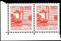 Yougoslavie Poste N** Yv:1537 Mi:1662A Eglise De Bihac Paire Coin De Feuille - Neufs