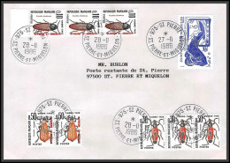 74770 Taxé Insectes Beetle 27/11/1986 Saint Pierre Et Miquelon Mixte Locale Lettre Cover - 1960-.... Lettres & Documents