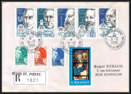 74717 Recommandé 31/12/1986 N°2396/2400 Personnages Saint Pierre Et Miquelon Mixte Echirolles Lettre Cover - Cartas & Documentos