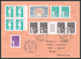 74486 Mixte Briat Luquet Mayotte St Pierre 11/12/1997 Iracoubo Guyane Echirolles Isère Lettre Cover Colonies - 1997-2004 Marianne Du 14 Juillet