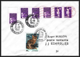 74422 Mixte Briat Luquet Mayotte St Pierre 5/10/1999 Iracoubo Guyane Echirolles Isère Lettre Cover Colonies - 1997-2004 Marianne Du 14 Juillet