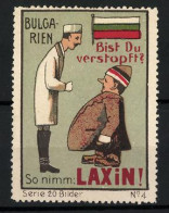 Reklamemarke Laxin - Abführmittel, Bist Du Verstopft? Bulgaren Im Gespräch, Flagge, Bild 4 Von 20  - Erinnophilie