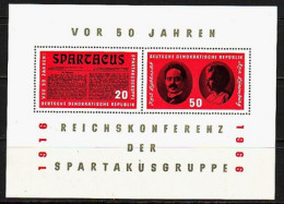 1966. DDR. 50th Anniversary Spartacist Group Reich Conference. MNH. Mi. Nr. 1154-55 (Bl.25) - Neufs