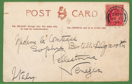 Ad0800 - GB - Postal History -  Postcard From Douglas To Italy 1904 - Brieven En Documenten