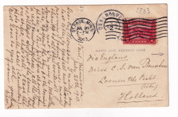 Postal Card Photo 1913 Saint Paul Minesota Netherlands Loenen Aan De Vecht Via England Stamp Panama Canal 2 Cents - Brieven En Documenten