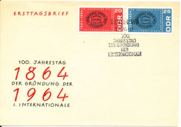 Germany DDR FDC 16-9-1964 100 Jahrestag Der Gründing Der 1. Internationale Complete With Cachet - 1950-1970
