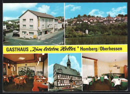 AK Homberg /Oberhessen, Gasthaus Zum Letzten Heller R. Wolf, Ortsansicht  - Homberg