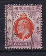 Hong Kong: 1907/11   Edward    SG94     6c     Used - Gebruikt