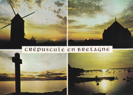 A244463 - Crépuscule En Bretagne Postcard France 1980 - Windmills