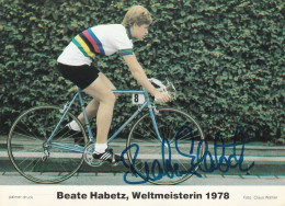 Orig. Autogrammkarte Beate Habetz Radweltmeisterin 1978 - Radsport