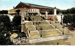 NÂ°40005 Z -cpsm Marseille -le Grand Escalier De La Gare St Charles- - Canebière, Centre Ville