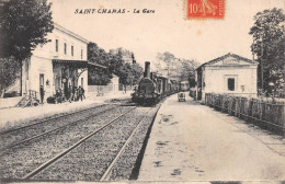 SAINT-CHAMAS (Bouches-du-Rhône) - La Gare - Arrivée Du Train - Voyagé 1915 (2 Scans) - Other & Unclassified