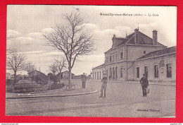 F-10-Romilly Sur Seine-05P98  La Gare, Vue Extérieure, Animation, Cpa BE - Romilly-sur-Seine