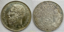 2546 BELGICA 1873 BELGIUM LEOPOLD II 5 FRANCS 1873 - 1 Centime