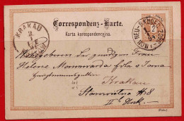 Correspondenz - Karte Mit Eingedruckter Marke Von Neu - Sandec Am 1.I.94 Nach Krakau - Altri & Non Classificati