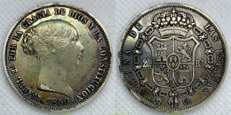 2435 ESPAÑA 1850 SPAIN ISABEL II 1850 CL 20 REALES - Collections