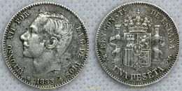 2486 ESPAÑA 1883 ALFONSO XII 1 PESETA 1883 - Collections