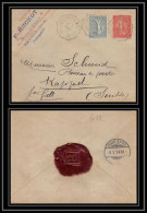 0972 France Entier Postal Semeuse 10c Enveloppe Cachet De Cire Convoyeur Valenciennes Somain Complèment 25c Suisse (Swis - Enveloppes Types Et TSC (avant 1995)