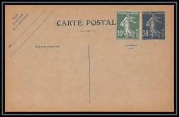 0760 France Entier Postal Stationery Carte Postale Semeuse 30c Bleu Type N1a Sans Date + Complément 10c - Cartoline Postali E Su Commissione Privata TSC (ante 1995)